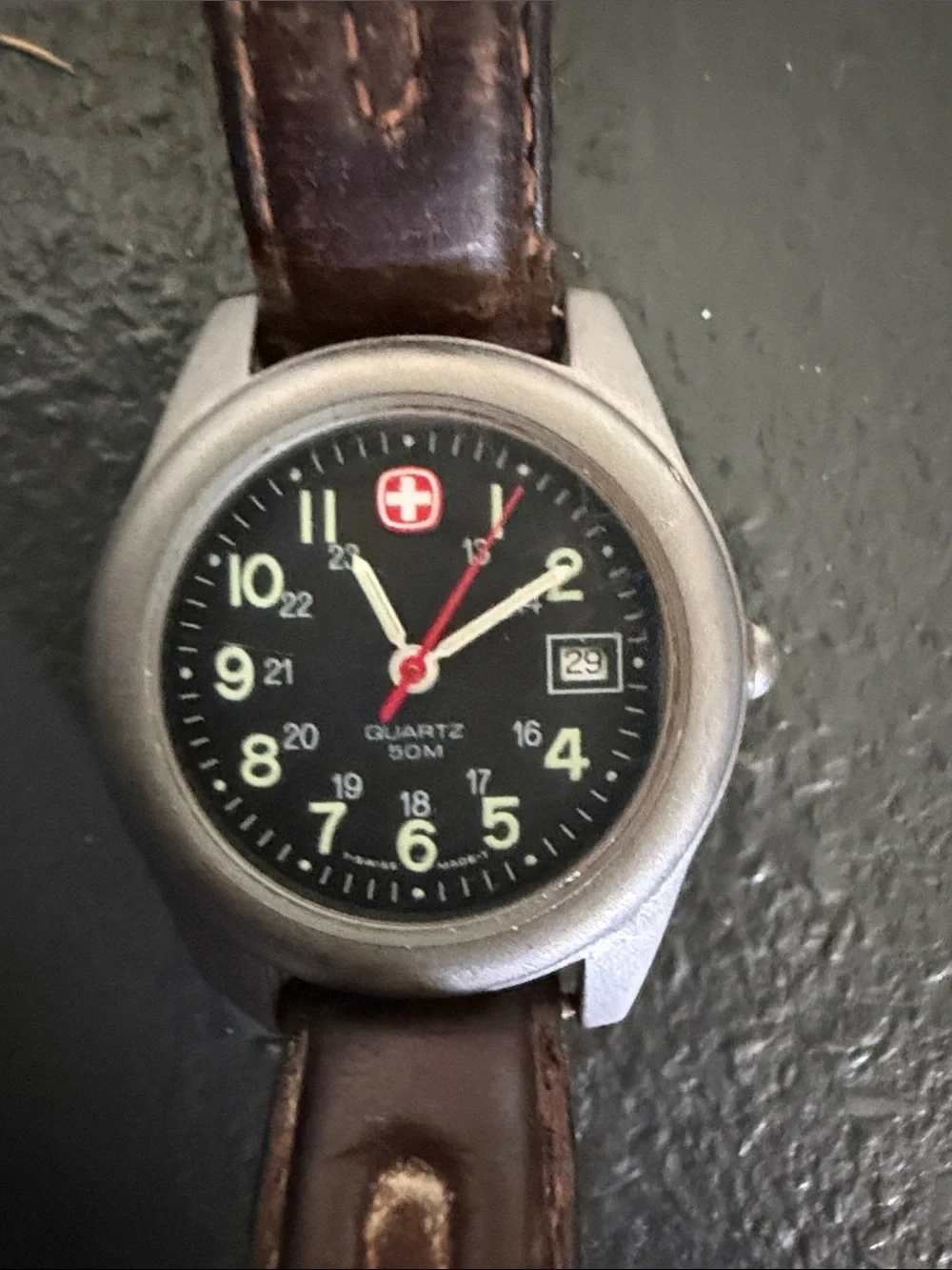 Wenger Marlboro Unisex Watch - Leather Strap, glow Dial